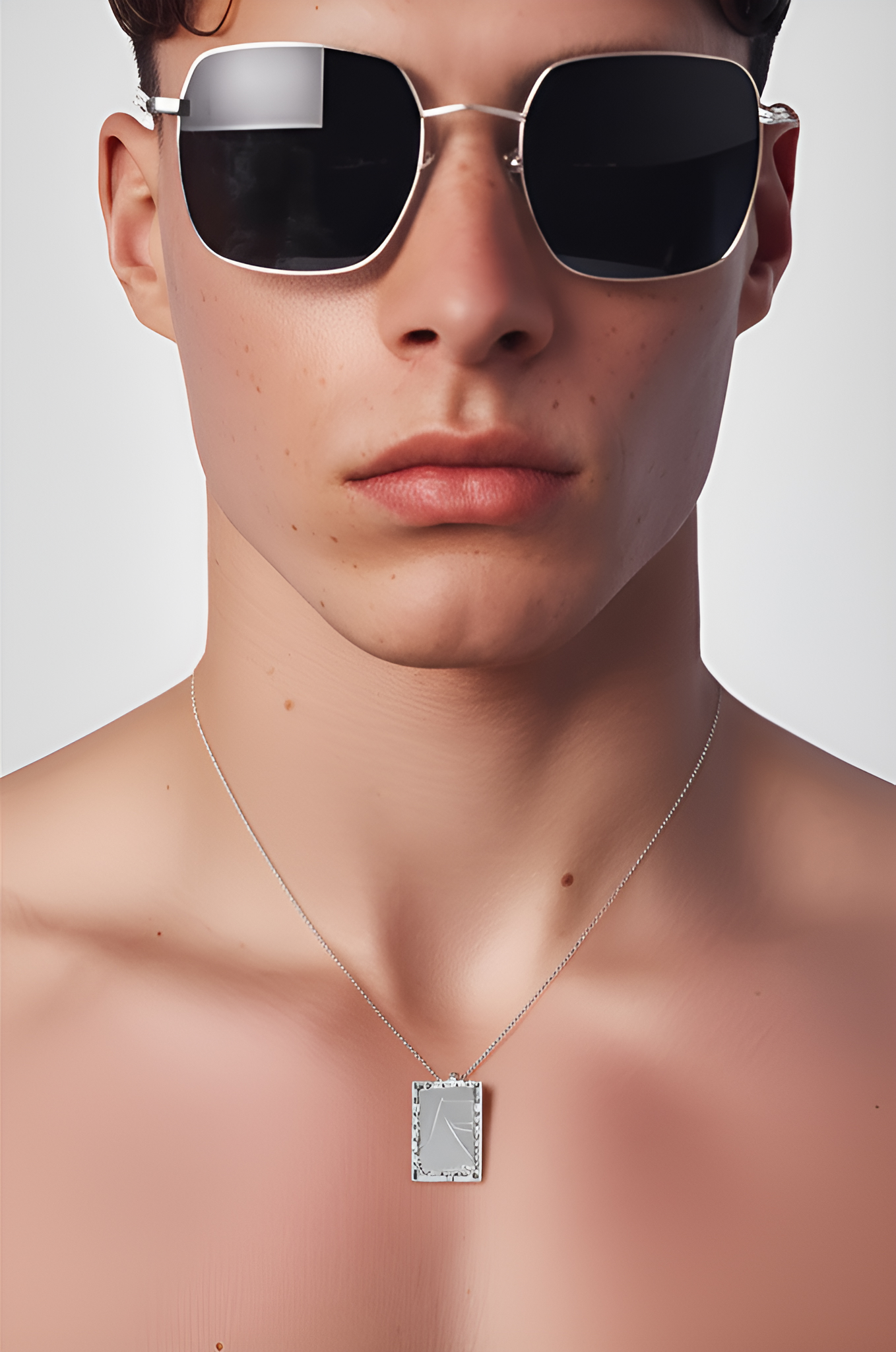 Fractured Pendant Necklace on Model